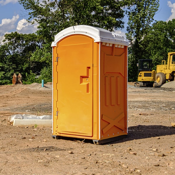 how often are the portable restrooms cleaned and serviced during a rental period in Rippey